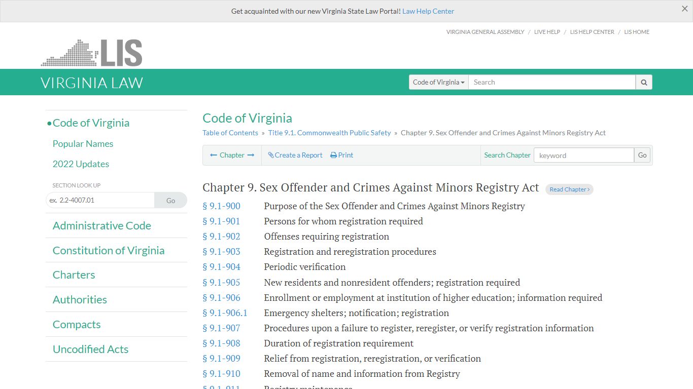 Code of Virginia Code - Chapter 9. Sex Offender and Crimes Against ...